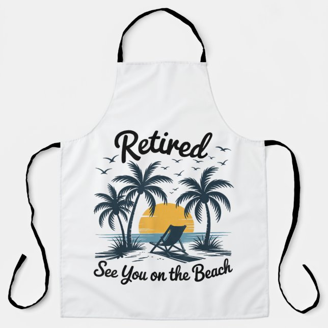 Tablier Fête Été Retraité À Vous Sur La Plage (Recto)