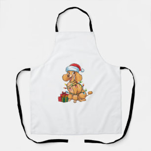 Tablier Feu de Noël Éclairage Santa Chapeau Poodle Chien N