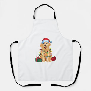 Tablier Feu de Noël Santa Hat Golden Retriever Chien Chris