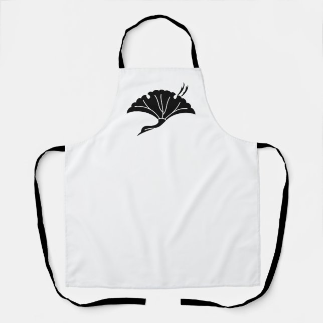 Tablier Feuille de ginkgo en forme de grue (Recto)