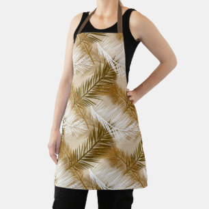 Tablier Feuille de palme, Brown foncé, tan et beige