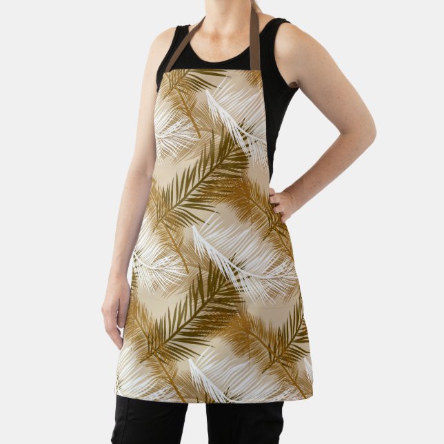 Tablier Feuille de palme, Brown foncé, tan et beige (Insitu)