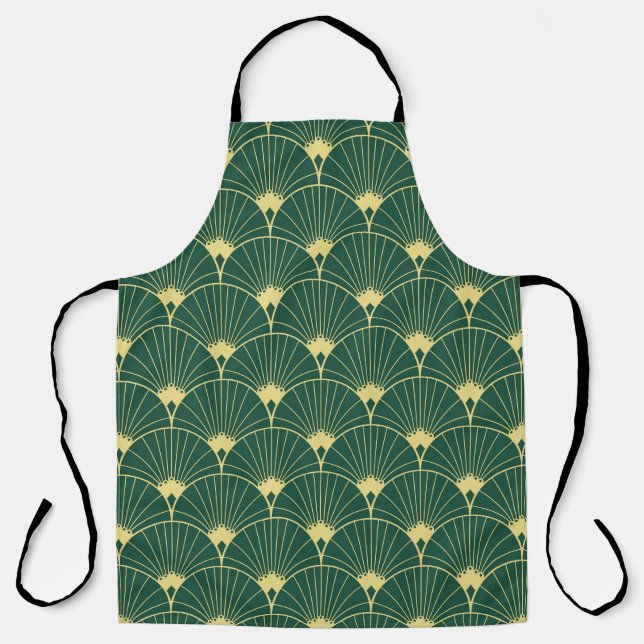 Tablier Feuille de palme : motif art déco. (Recto)