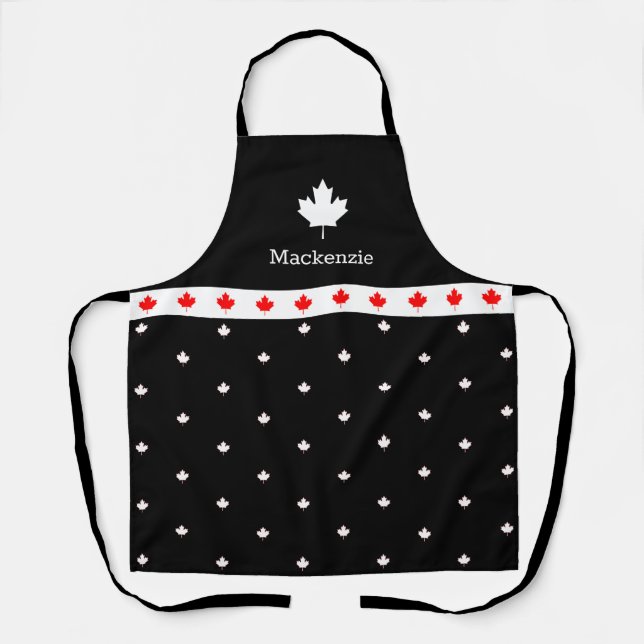Tablier Feuille d'érable rouge et blanche canadienne patri (Recto)