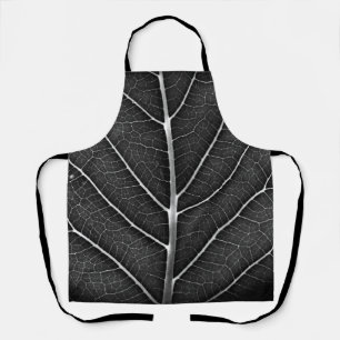 Tablier Feuille lumineuse noir et blanc en gros plan