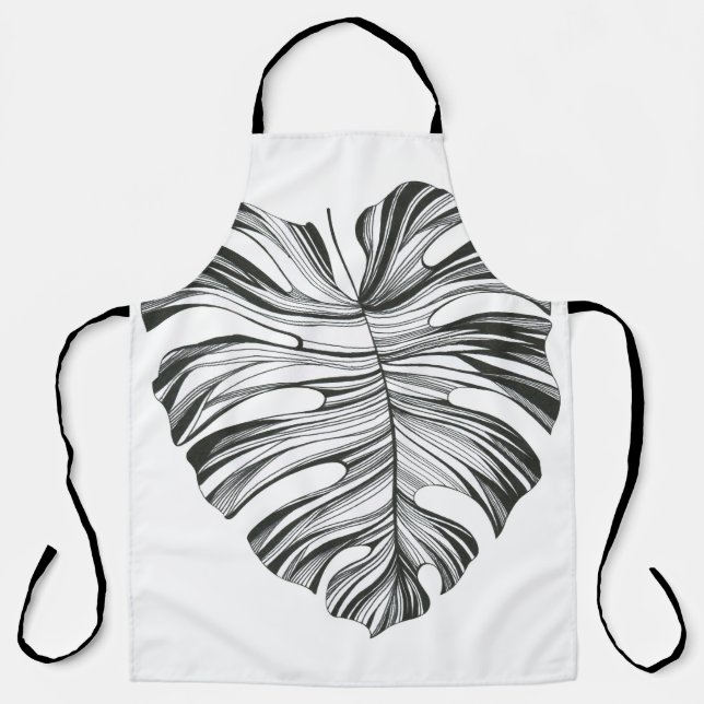 Tablier Feuille Monstera : Élément Naturel Tropical. (Recto)