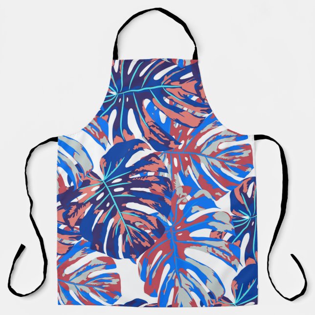 Tablier Feuille Monstera motif continu (Recto)