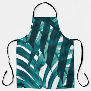 Tablier feuille tropicale, bande de feuillage exotique en 