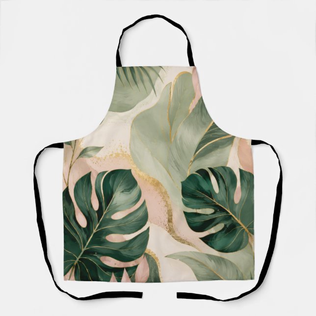 Tablier feuille tropicale Monstera (Recto)