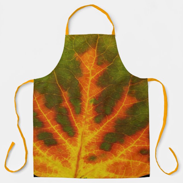 Tablier Feuille vert orange et jaune d'Aspen #1 (Recto)