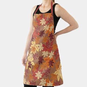 Tablier Feuilles d'automne florales sans joint Motif Apron