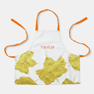 Tablier Feuilles d'automne Gold Foil Automne Thankgiving N