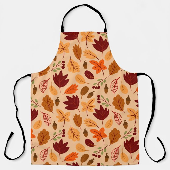Tablier Feuilles d'automne, motif simple et enfantin. (Recto)