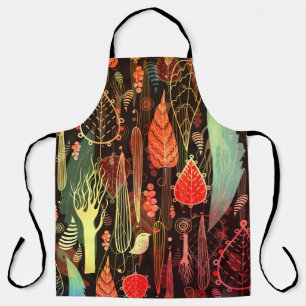 Tablier Feuilles d'automne : motif transparent foncé.