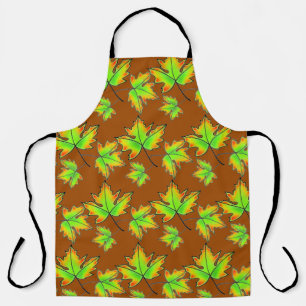 Tablier Feuilles d'automne rouge vert orange feuilles terr