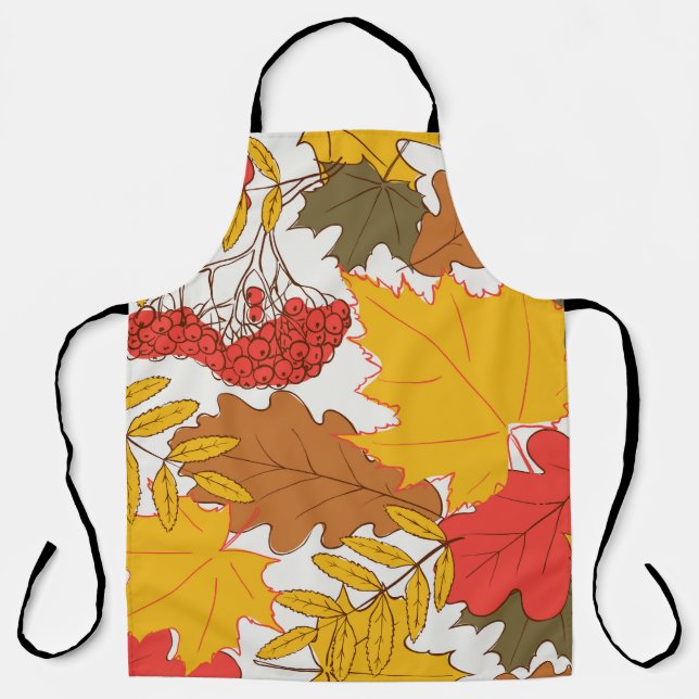Tablier Feuilles d'automne, simple motif transparent (Recto)