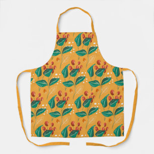 Tablier Feuilles de baies jaunes. Motif à automne fleuri b