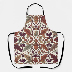 Tablier Feuilles de chêne glands baies style William Morri