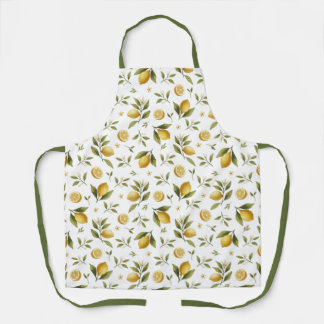 Tablier Feuilles de citron Fleurs