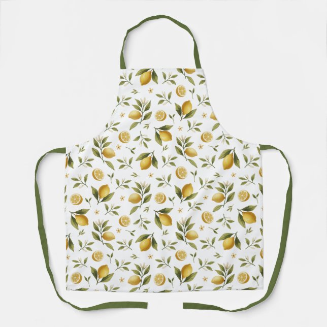 Tablier Feuilles de citron Fleurs (Recto)