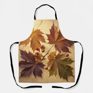 Tablier Feuilles de érable automnales élégantes Rouge Baie