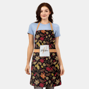 Tablier Feuilles de feuillage avec nom de famille