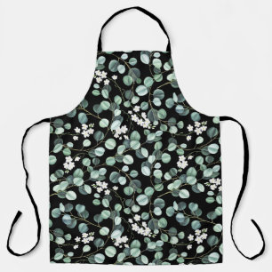 Tablier Feuilles de l'Eucalyptus : Motif de fleurs blanche