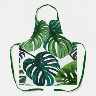 Tablier Feuilles de Monstera Aquarelle Art Botanique Moder