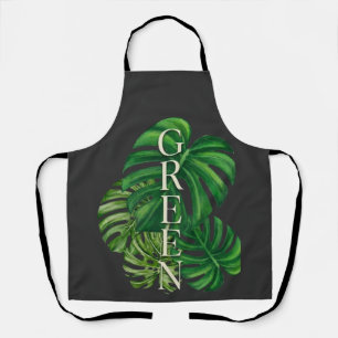 Tablier Feuilles de Monstera Vertes