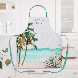 Tablier Feuilles de palmier tropical personnalisées Plage 