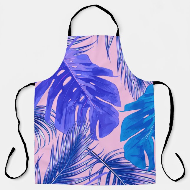 Tablier Feuilles de palmiers tropicaux, feuilles de jungle (Recto)