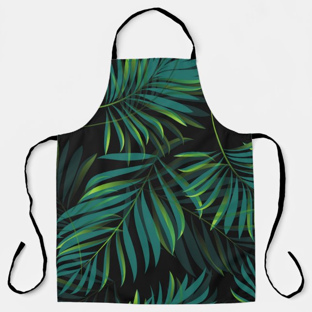 Tablier Feuilles de palmiers tropicaux verts. Graphique mo (Recto)