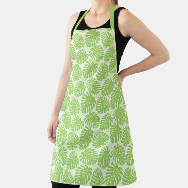 Tablier Feuilles De Plante Tropical - Monstera Motif (Insitu)