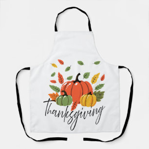 Tablier Feuilles de Thanksgiving et citrouille aux couleur