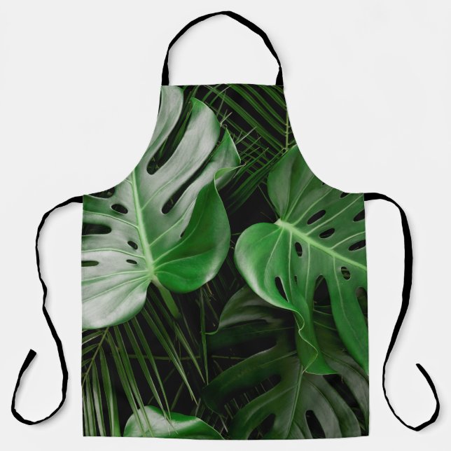 Tablier Feuilles et feuilles de palmiers verts (Recto)