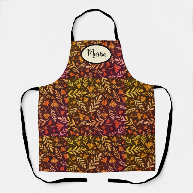 Tablier Feuilles et fleurs d'automne (Recto)