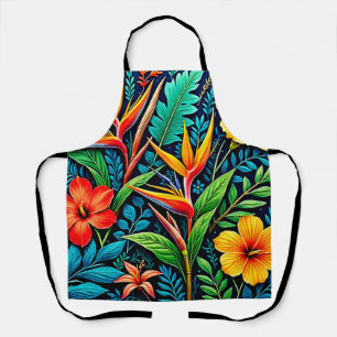 Tablier Feuilles Tropicales Fleurir Art