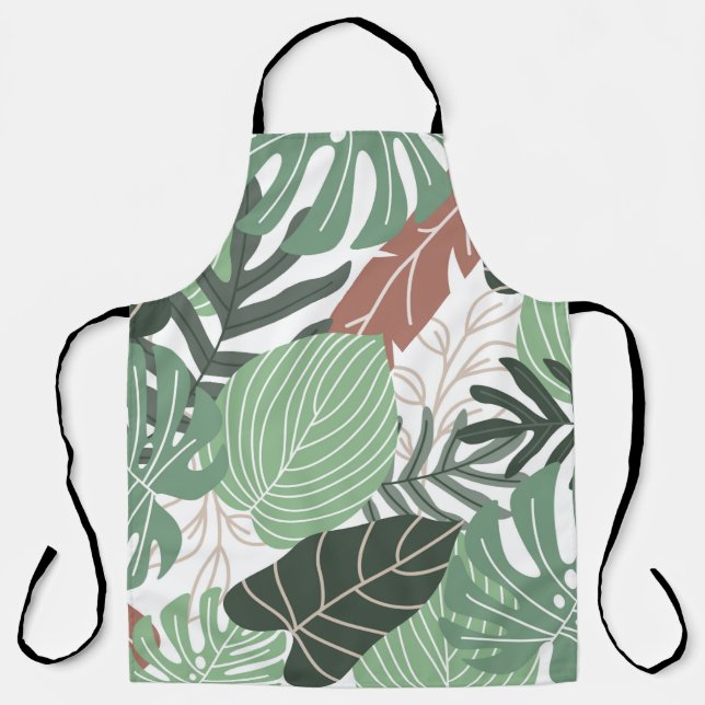 Tablier Feuilles tropicaux d'été sans couture motif (Recto)