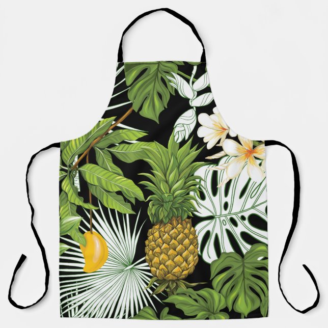 Tablier Feuilles tropicaux et fruits sans couture motif (Recto)