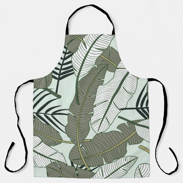 Tablier Feuilles tropicaux motif sans couture  (Recto)