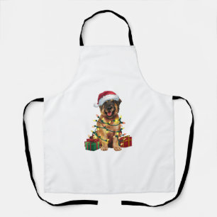 Tablier Feux de Noël Éclairage Père Noël Leonberger Chien