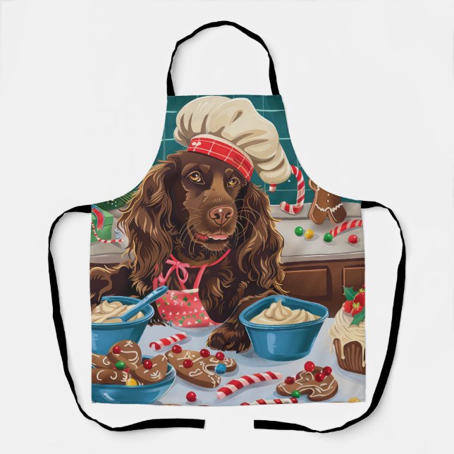 Tablier Field Spaniel Gîtes : Festive Noël (Recto)