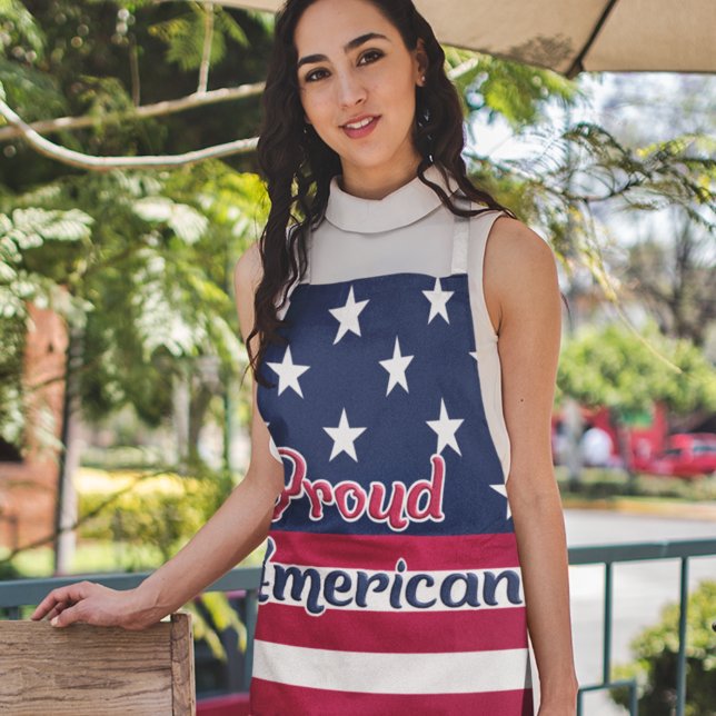 Tablier Fier drapeau américain patriotique rouge bleu blan (Créateur téléchargé)