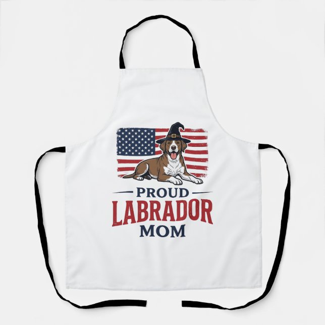 Tablier Fière mère Labrador Patriote Chien Chemise Hallowe (Recto)