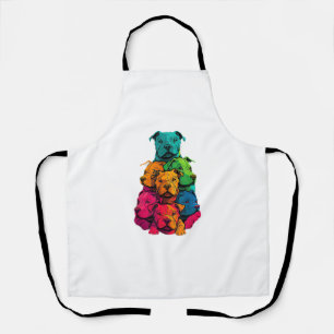 Tablier Fierté LGBT colorée Staffordshire Bull Terrier Chi