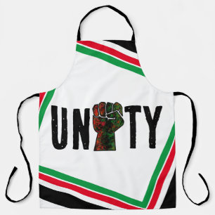 Tablier fierté noire drapeau rouge vert poing panafricain