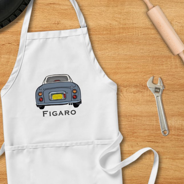 Tablier Figarations Jolies Lapis Gris Figaro Garage Apron (A lapis grey figaro apron perfect for the kitchen or garage. Add your name!)