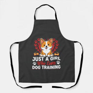 Tablier Fille aime la formation de chien Corgi