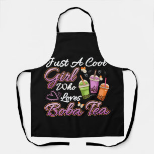 Tablier Fille cool qui aime Boba Tea Boba Boire du thé bul