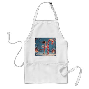 Tablier Fille d'anime Ballerine et Canne de bonbon de Noël